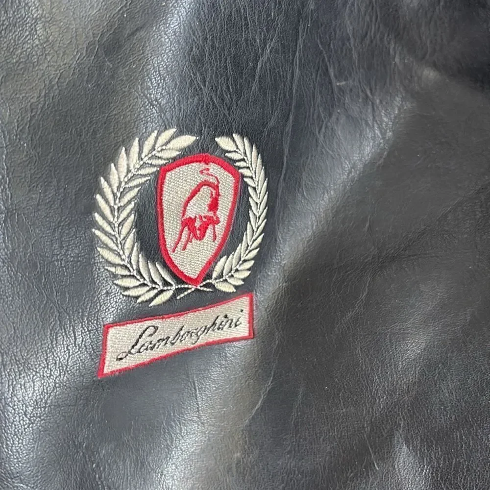 Vintage Lamborghini leather travel bag